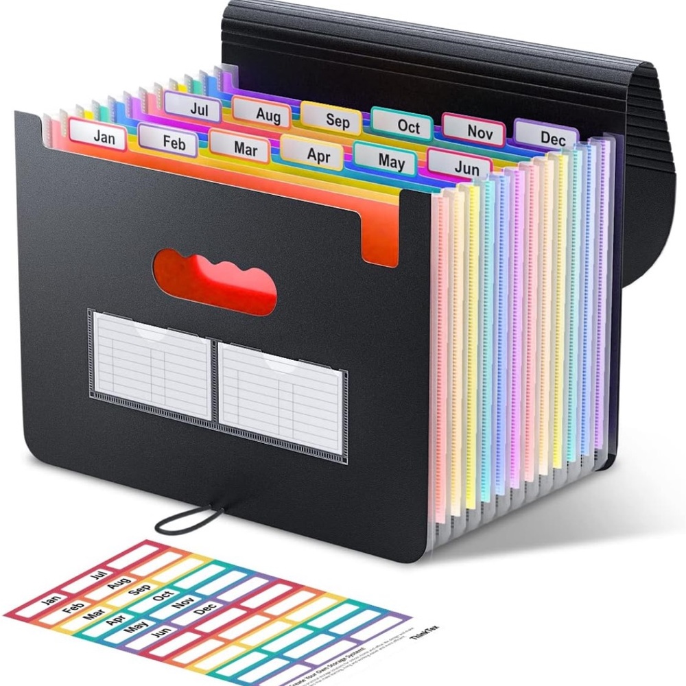 Accordion File Organizer, 12 Pockets Expanding File Folders